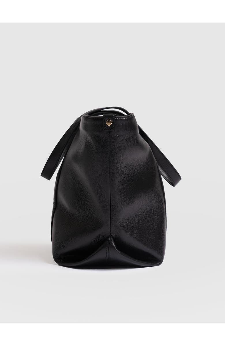 Saint + Sofia Kara Shopper Bag, Alternate, color, Black Leather