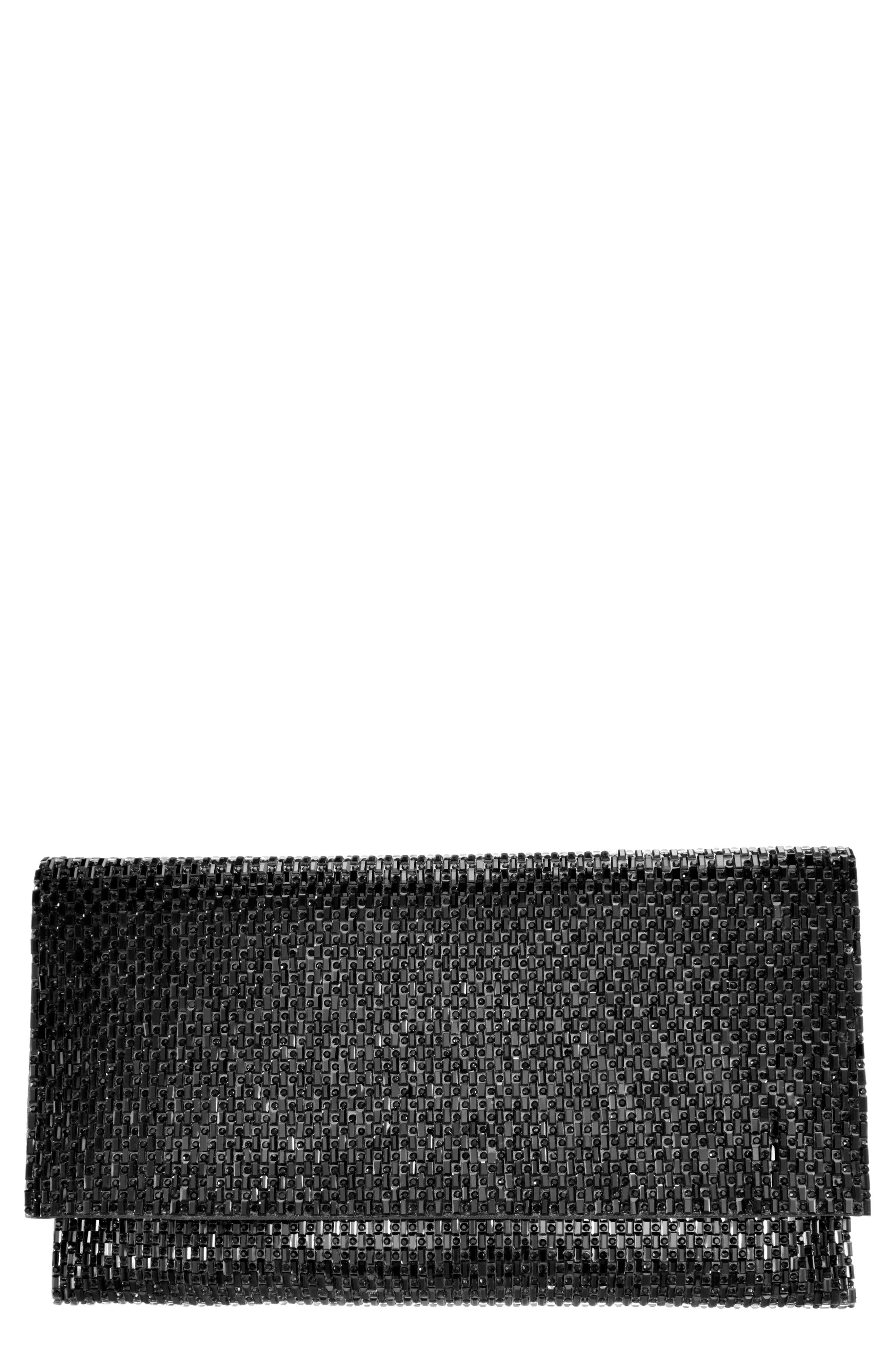 Nina Crystal Beaded Clutch, Main, color, 