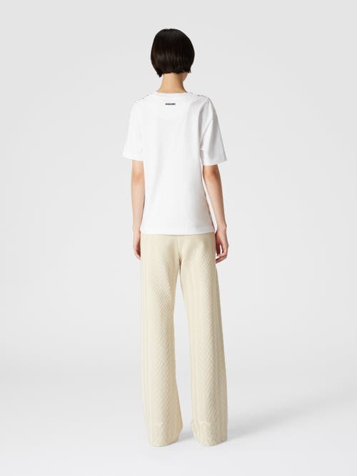 Missoni Classic Zigzag Cotton And Viscose Trousers In Grey