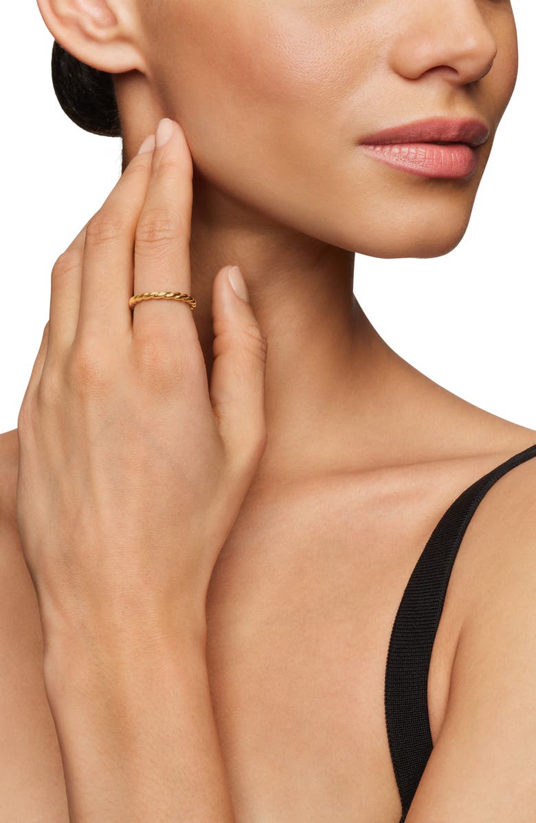 David Yurman Paveflex Ring in 18K Gold, 2.7mm, Alternate, color, Yellow Gold