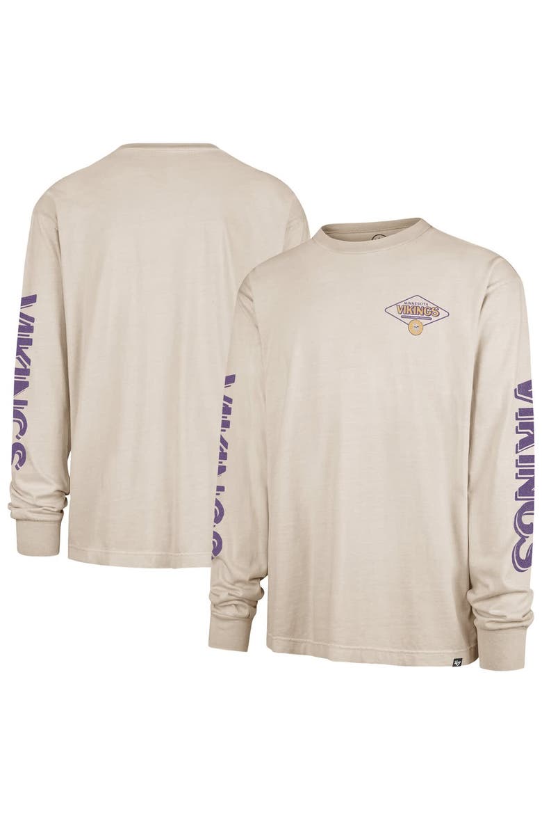 Men's '47 Tan Minnesota Vikings Cairn Ravine Foundation Long Sleeve T-Shirt, Alternate, color, Tan