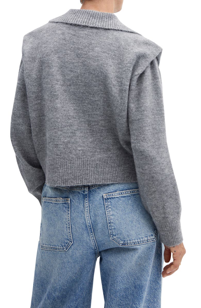 MANGO Padded Shoulder Polo Sweater, Alternate, color,