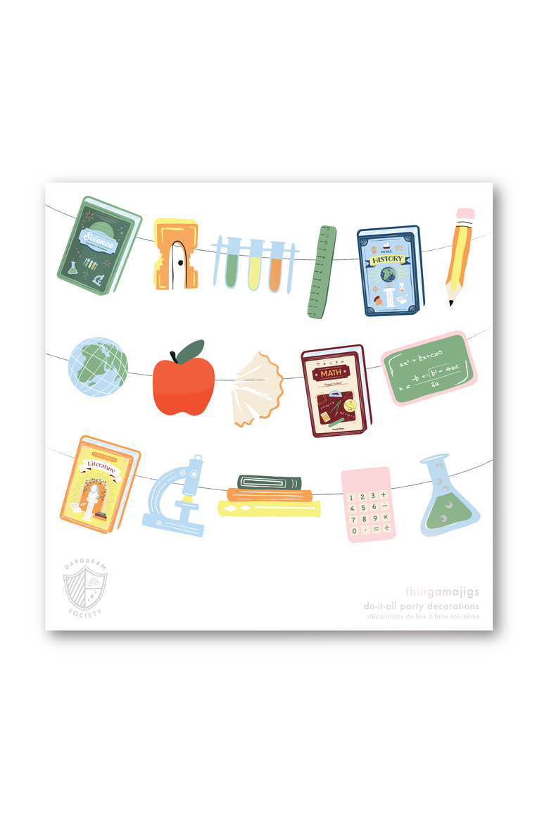 Back to School Subject Themed DIY Garland Set, Main, color, Assorted Pre-Pack