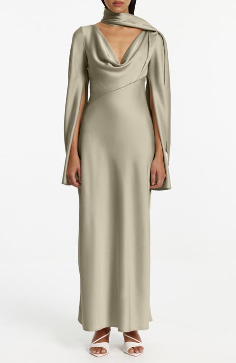 Luka Long Sleeve Satin Gown