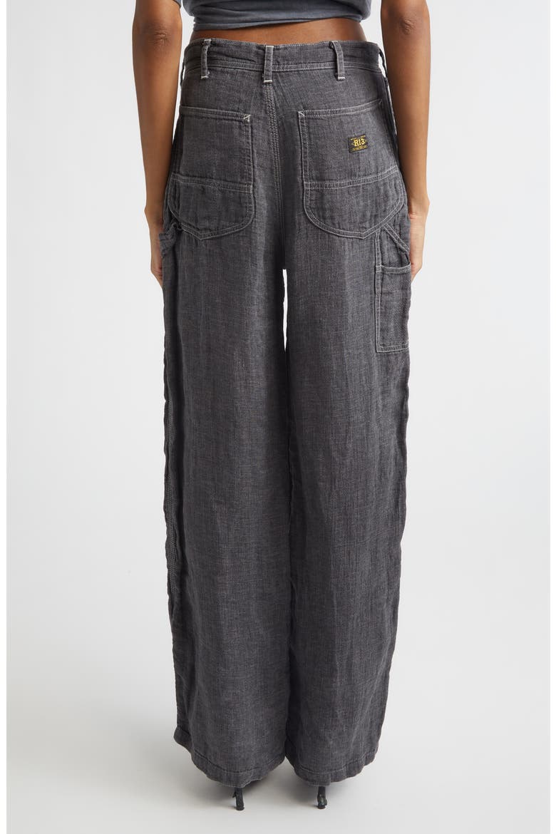 Linen & Cotton Carpenter Pants, Alternate, color, CHARCOAL GREY LINEN