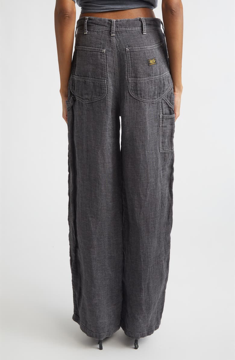 R13 Linen & Cotton Carpenter Pants, Alternate, color, Charcoal Grey Linen