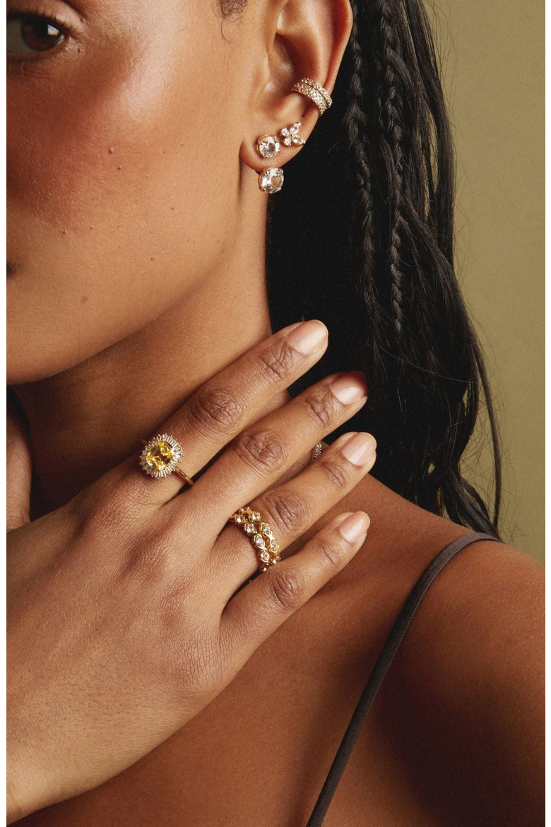 Lab Grown Yellow Canary Alexandra Ring, Alternate, color, Yellow Gold Vermeil