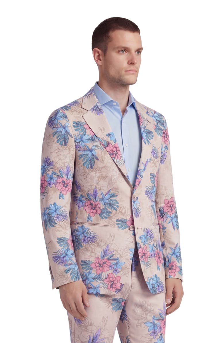 Lords of Harlech Exotic Floral Mens Tailored Blazer, Alternate, color, Exotic Floral Neutral