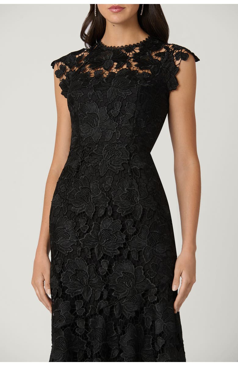Shoshanna Midnight Midnight Lace Raven Dress, Alternate, color, Jet