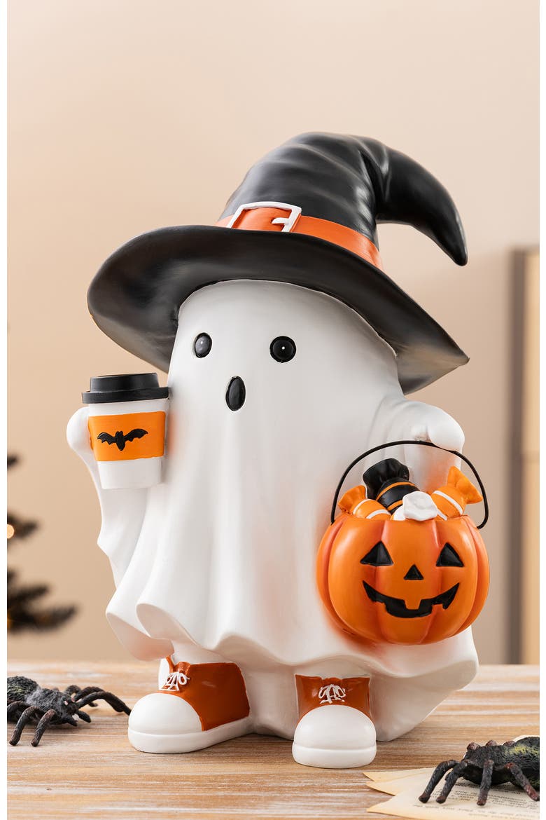Halloween Resin Witch Ghost Table Decor, Alternate, color, Black