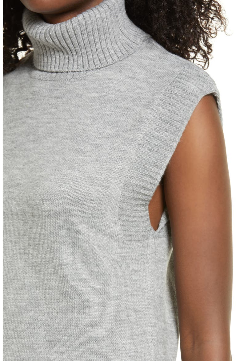 Ariana Turtleneck Vest, Alternate, color, HEATHER GREY