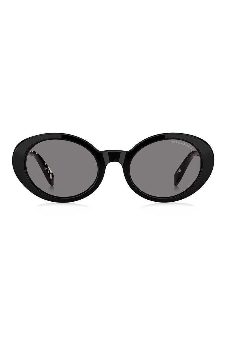 MARC 792/F/S 53mm Oval Sunglasses, Main, color, BLACK HAVANA