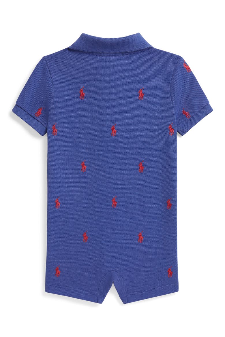 Embroidered Cotton Piqué Romper, Alternate, color, LIBERTY