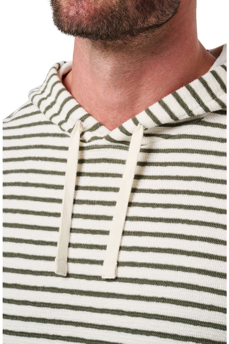 Shark Warning Stripe Cotton Blend Hoodie, Alternate, color, DARK OLIVE