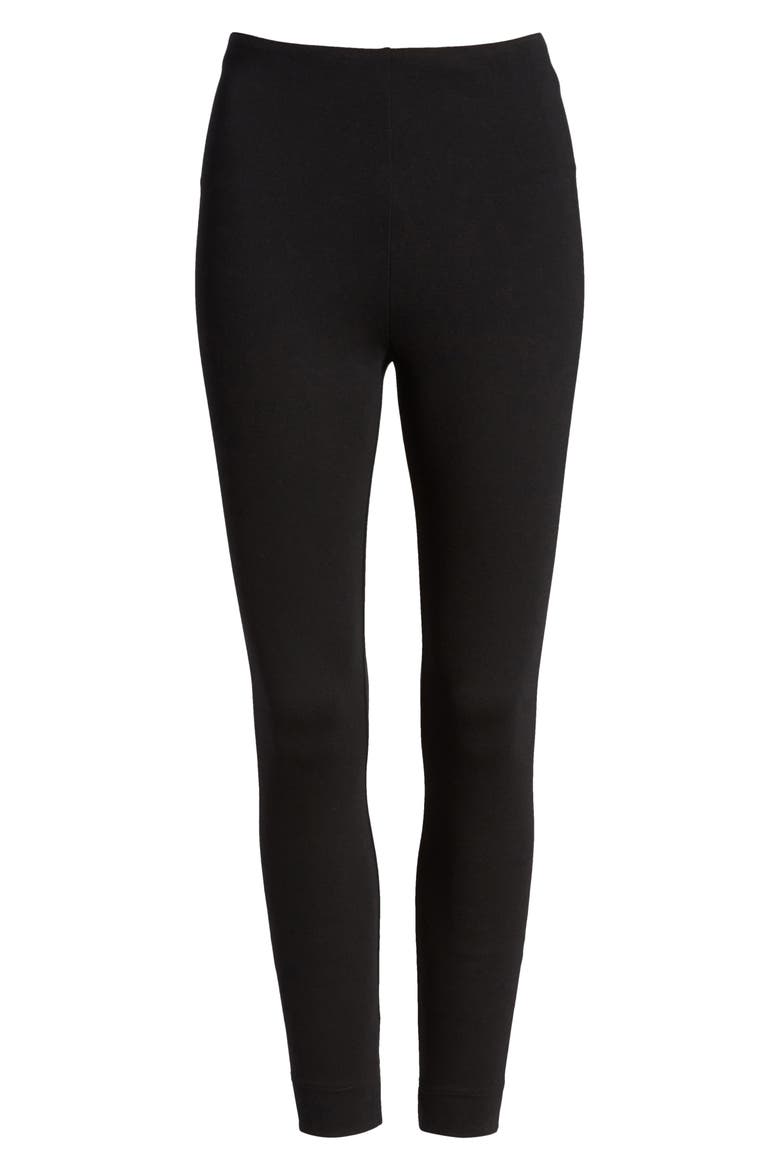 Lyssé Fennel Ankle Slit Leggings, Alternate, color, BLACK