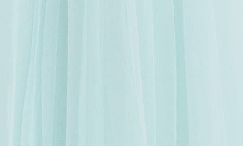 Badgley Mischka Collection Bead Detail Tulle Ballgown In Hydra Blue