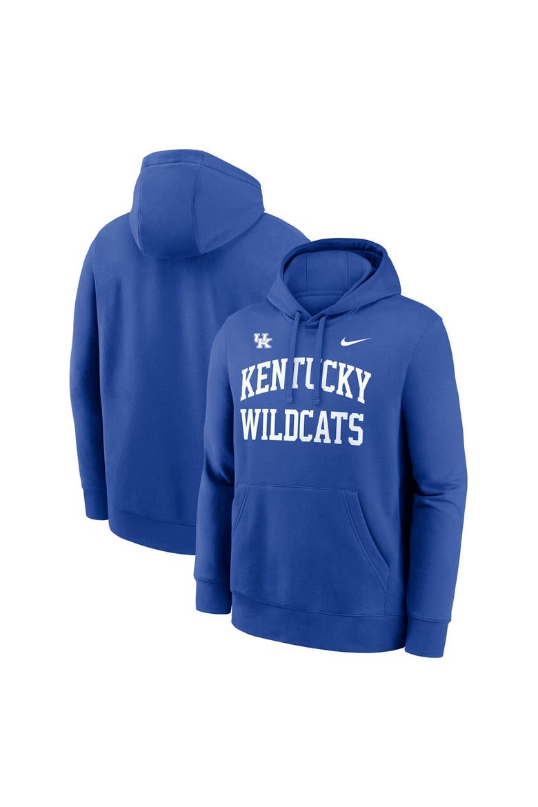 Men's Nike  Royal Kentucky Wildcats Primetime Arched Club Fleece Pullover Hoodie, Main, color, Royal