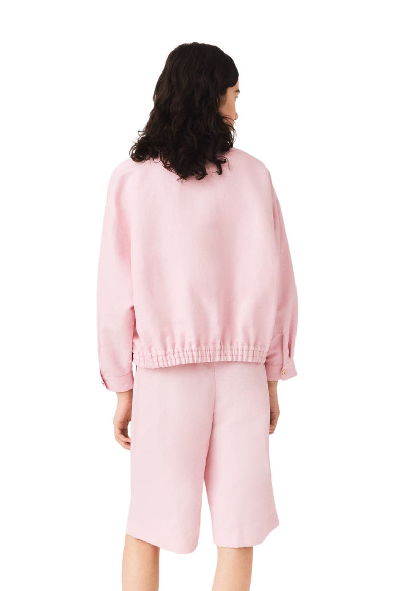 Linen blend bomber jacket, Alternate, color, Pink