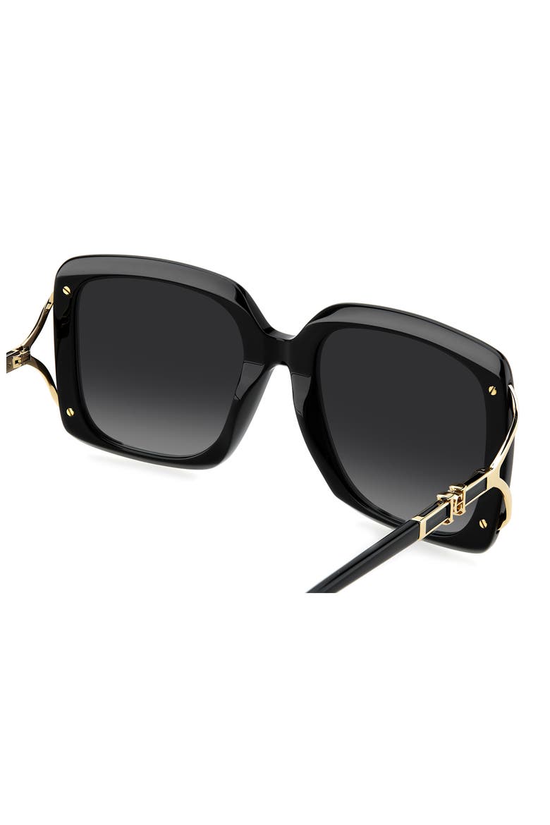 Her 56mm Square Sunglasses, Alternate, color, BLACK/ DARK GREY SF