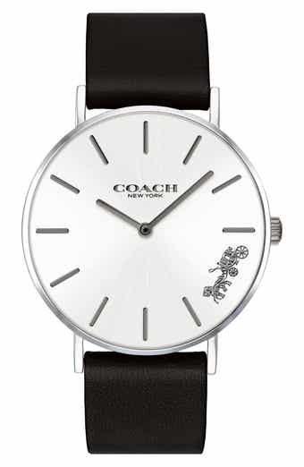 COACH Perry Leather Strap Watch, 36mm