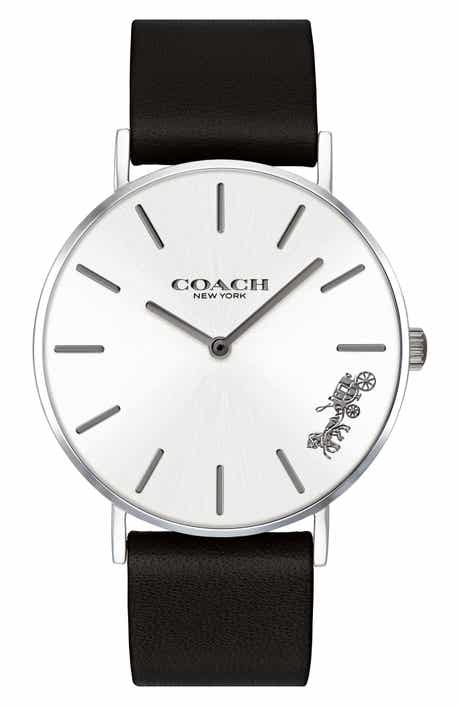 COACH Perry Leather Strap Watch, 36mm