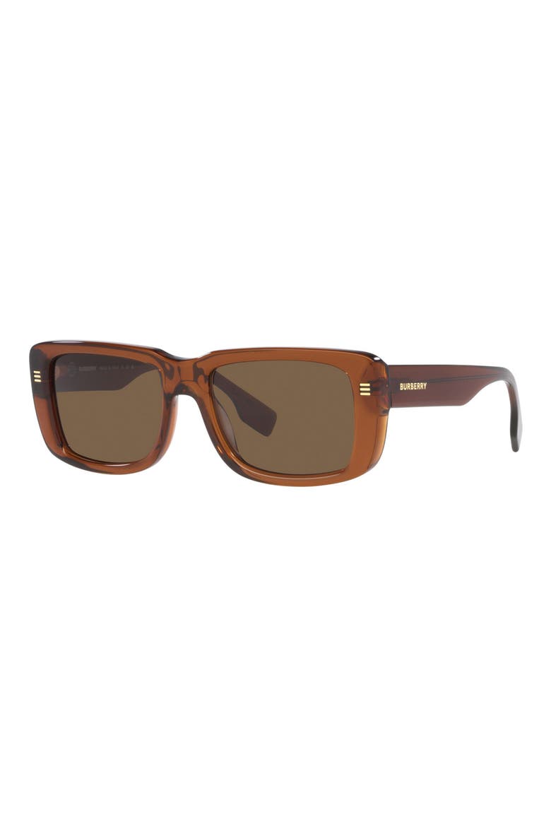 55mm Rectangular Sunglasses, Alternate, color, BROWN