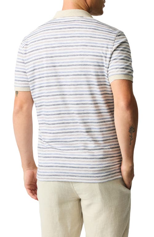 Rodd & Gunn Somes Island Stripe Cotton Polo In Blue