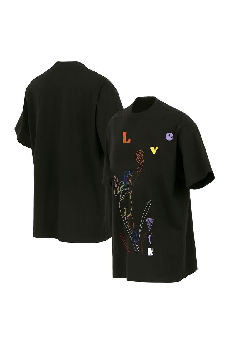 Unisex round21 Black Golden State Valkyries Love Pride Premium Heavyweight T-Shirt, Main, color, Black