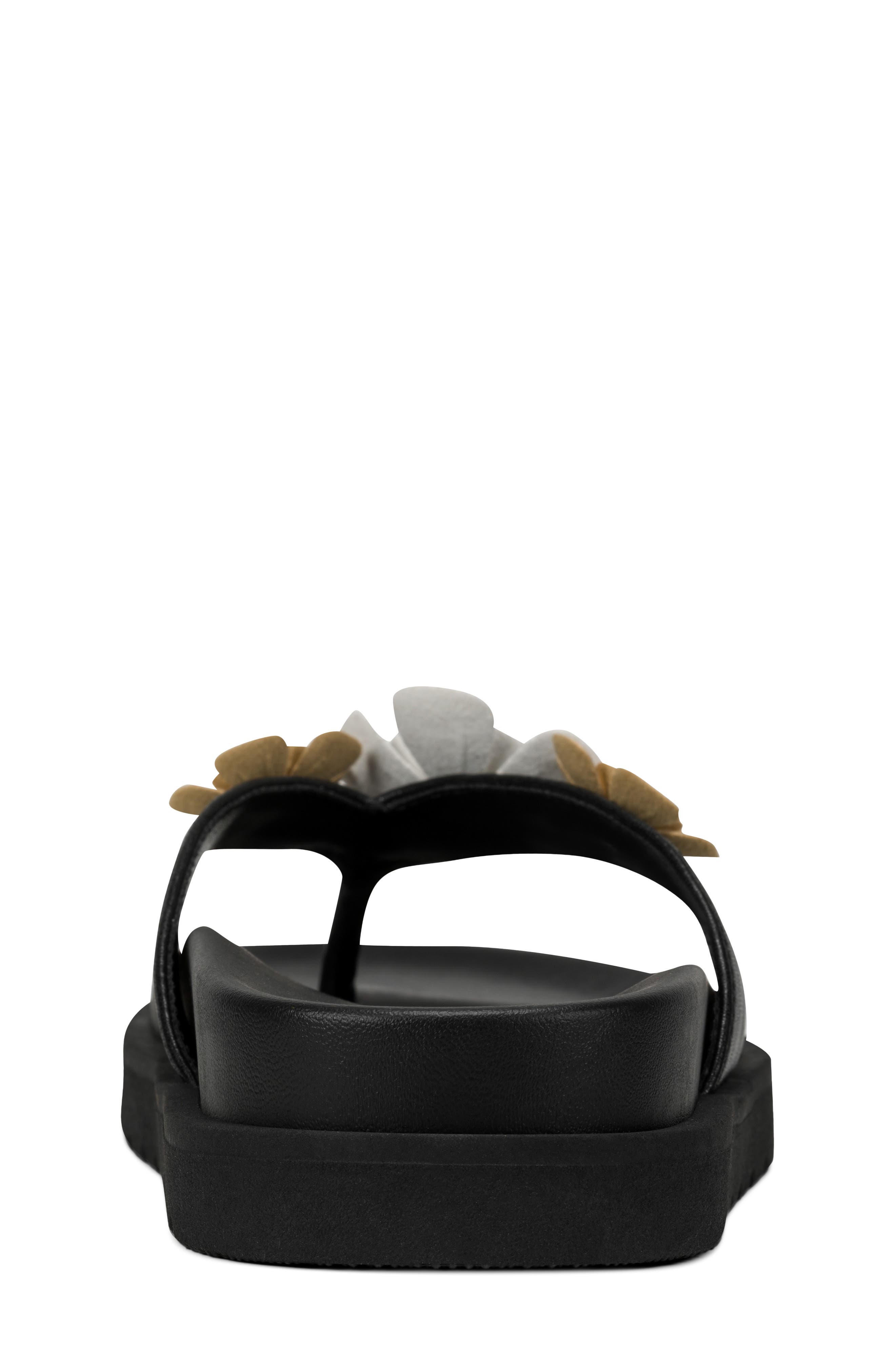KARL LAGERFELD PARIS Hayze Fleur Flip Flop, Alternate, color, Black