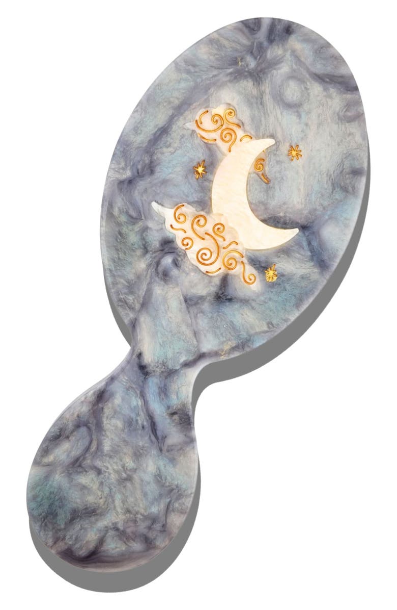 Solar Eclipse Celestial Moon Brush, Jaw Clip & Mirror Set, Alternate, color, Light Pastel Blue