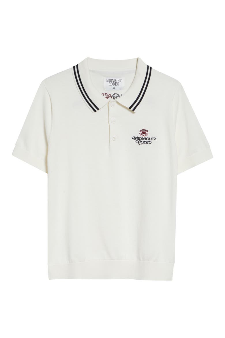 Signature Logo Embroidered Polo Sweater, Alternate, color, VINTAGE WHITE