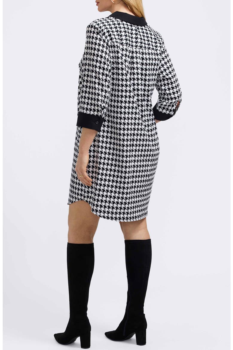 Sloane Houndstooth Cotton Shirtdress, Alternate, color, BLACK/ WHITE