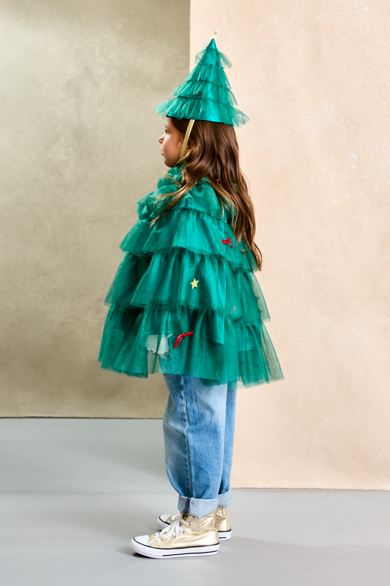 Christmas Tree Cape for Kids, Alternate, color, Green