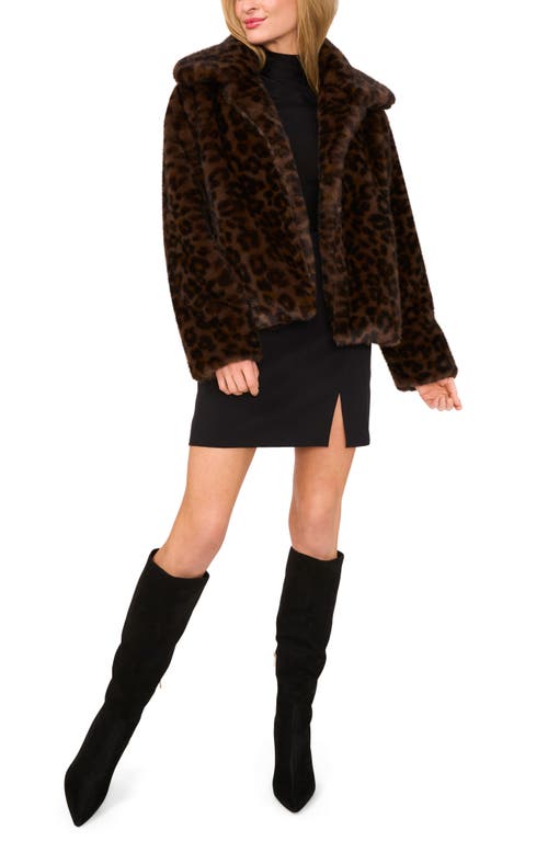 Ted Baker Crop Faux Fur Coat In Brown