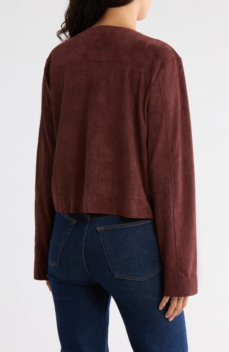 AREA STARS Marissa Faux Suede Crop Jacket, Alternate, color, Brown