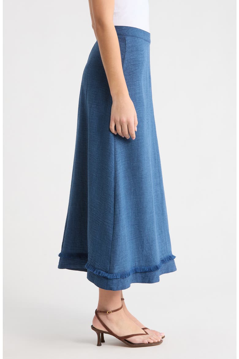 Fringe Detail A-Line Maxi Skirt, Alternate, color, DEEP BLUE
