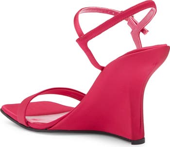 Kassandra Satin Ankle Strap Wedge Sandal