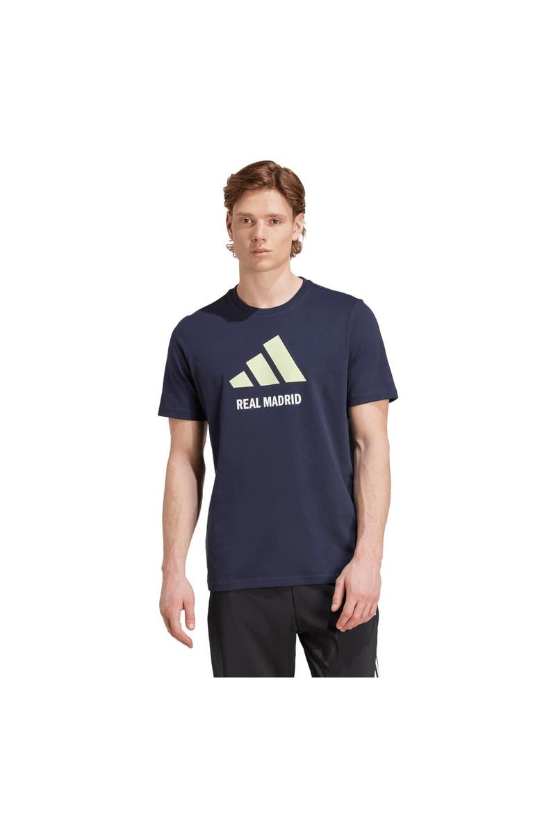 Men's adidas  Navy Real Madrid Three-Stripe Wordmark T-Shirt, Alternate, color, Navy