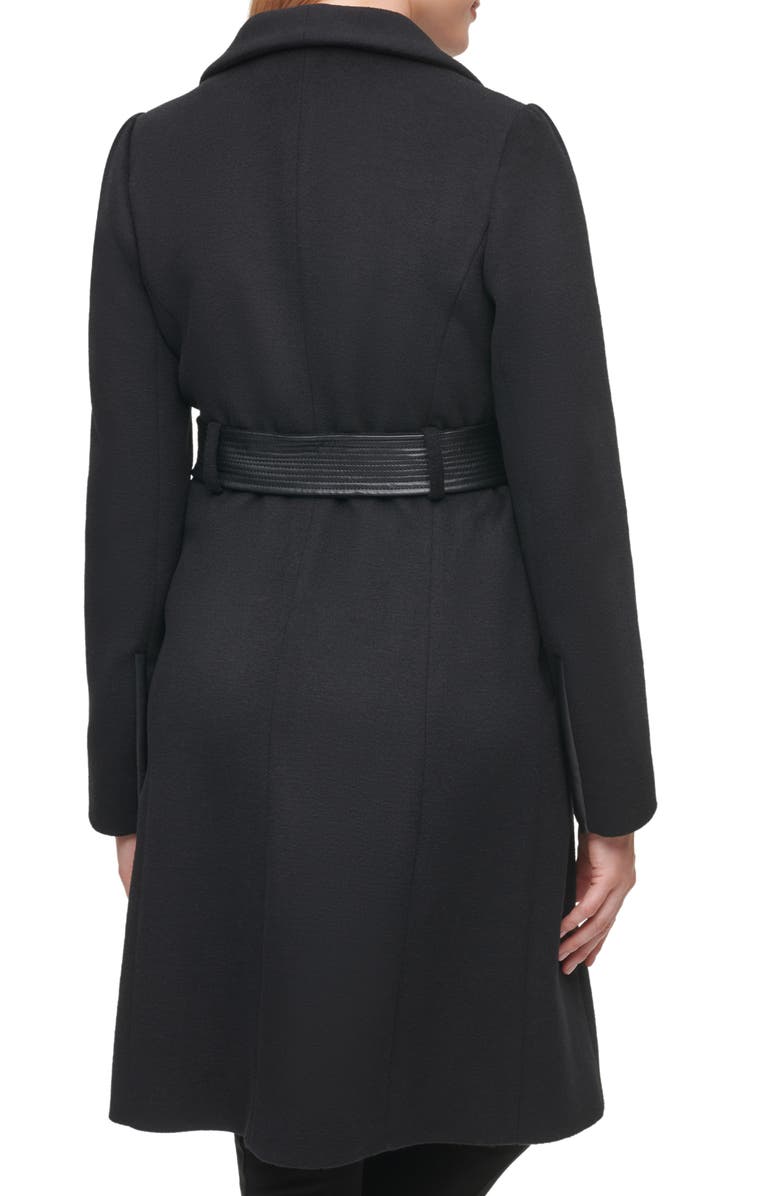 KARL LAGERFELD PARIS Wool Belted Wrap Coat, Alternate, color,