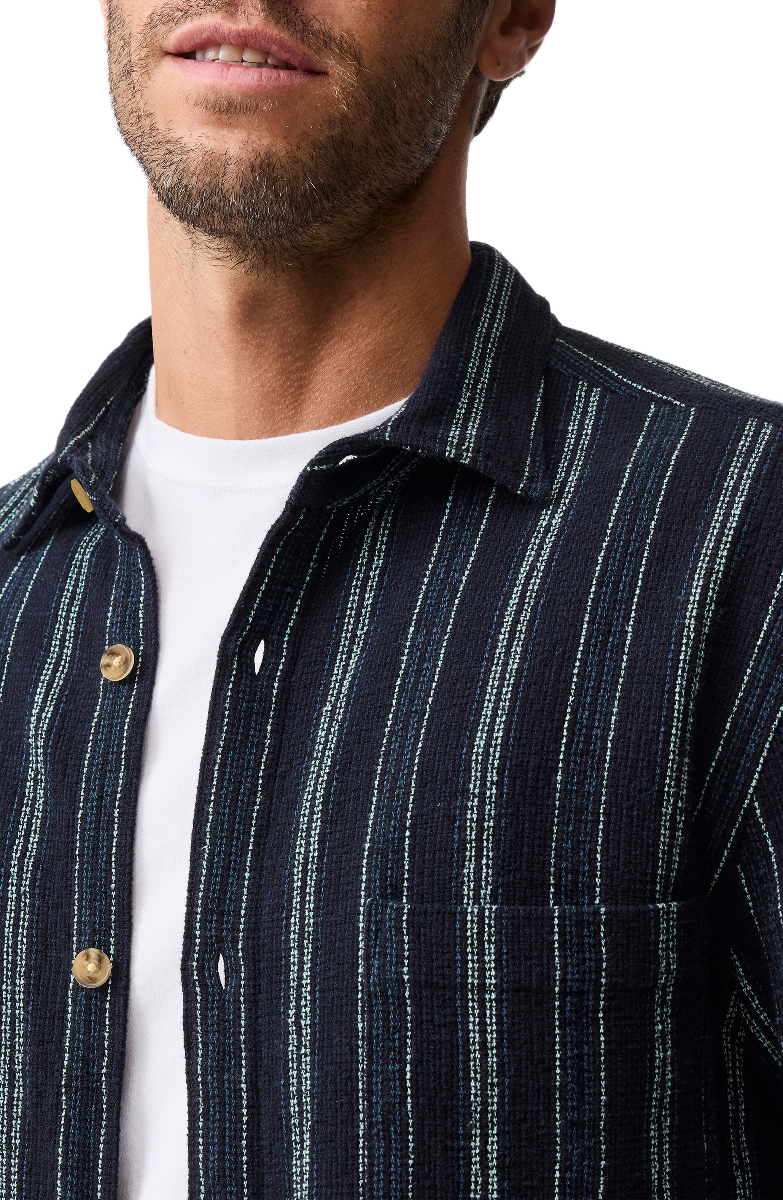 Harley Open Weave Short Sleeve Button-Up Shirt - image 2