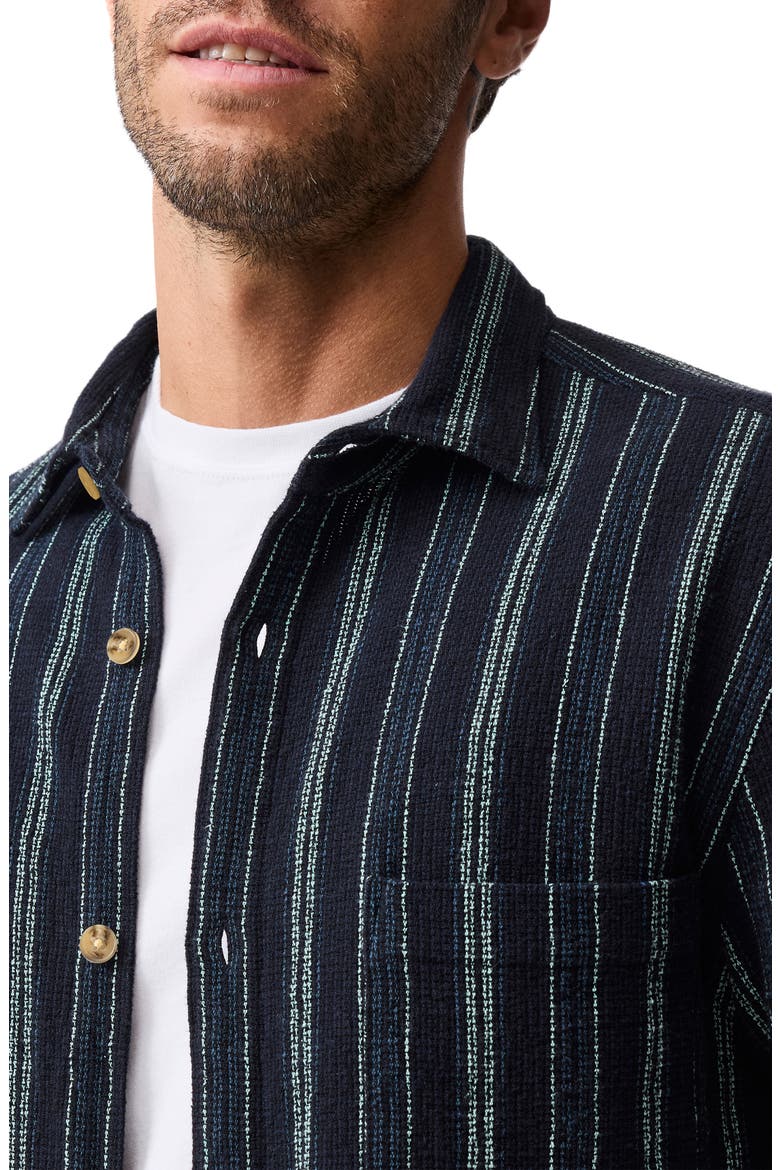Harley Open Weave Short Sleeve Button-Up Shirt, Alternate, color, MIDNIGHT