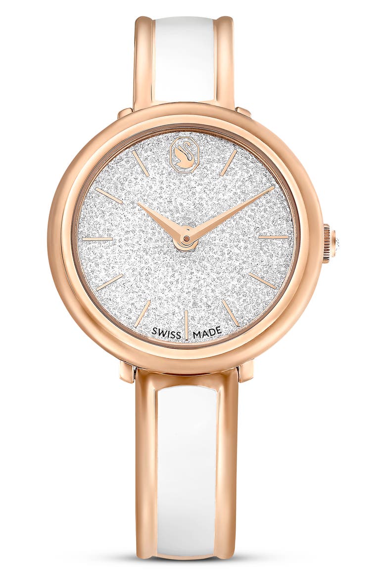 Crystalline Braclet Watch, 32mm, Main, color, WHITE