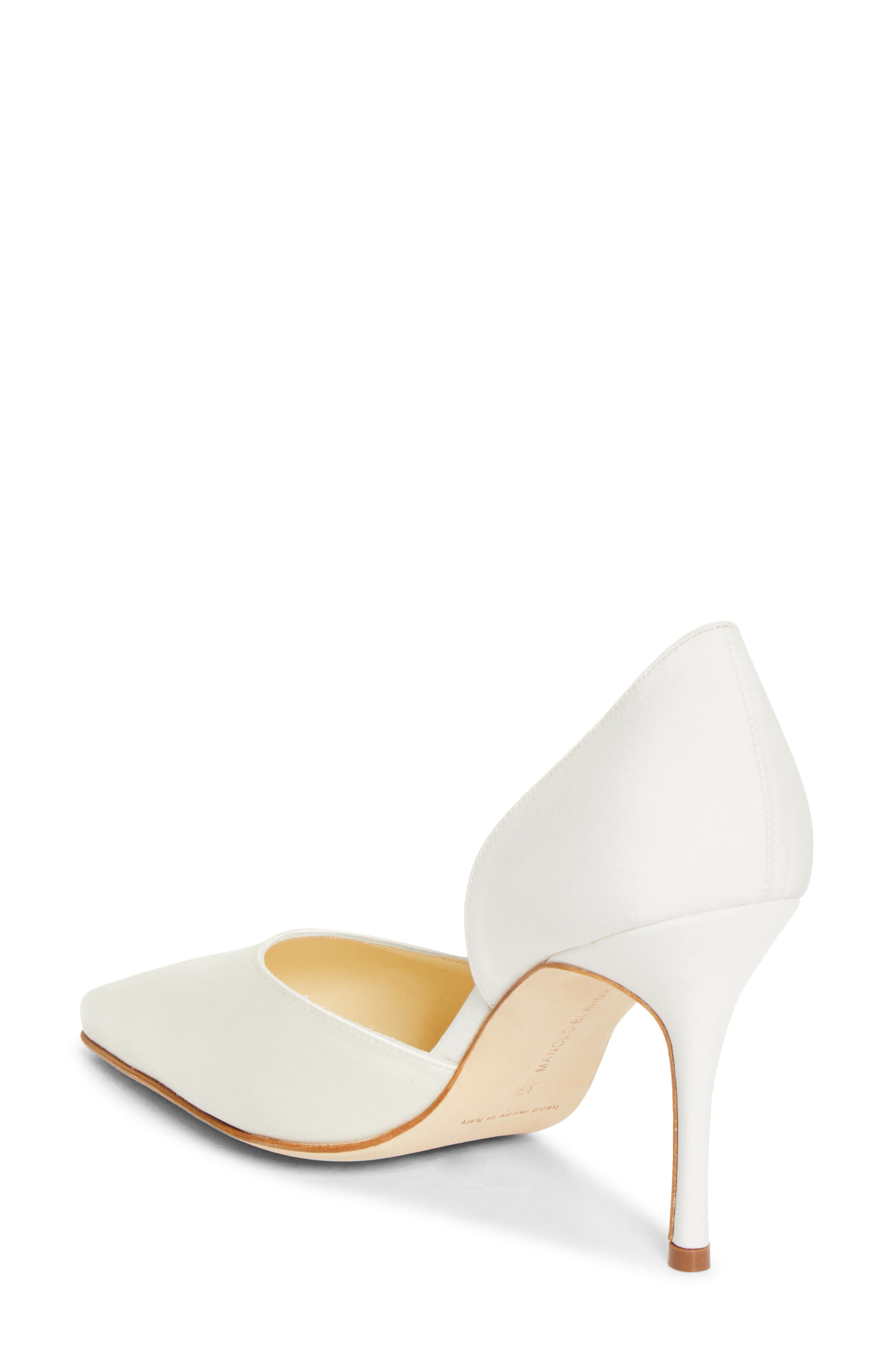 Manolo Blahnik Taylerbinu Satin d'Orsay Pump, Alternate, color, Cream