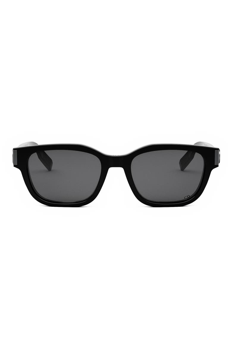 CD Icon S1I 54mm Geometric Sunglasses, Main, color, SHINY BLACK / SMOKE