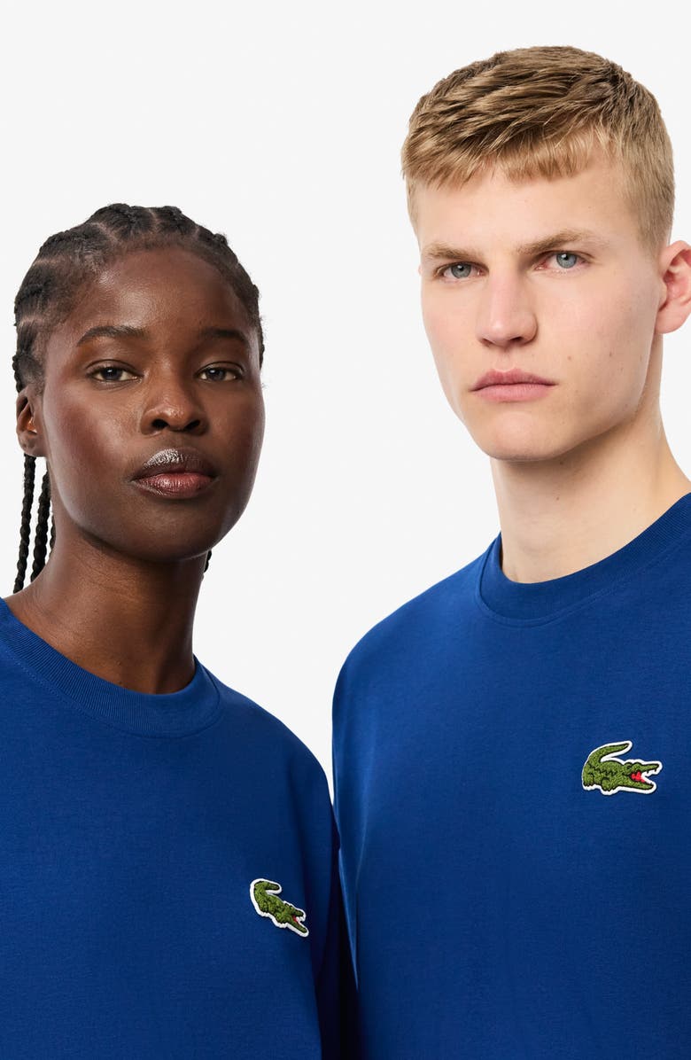 Lacoste Loose Fit Cotton T-Shirt, Alternate, color, Globe