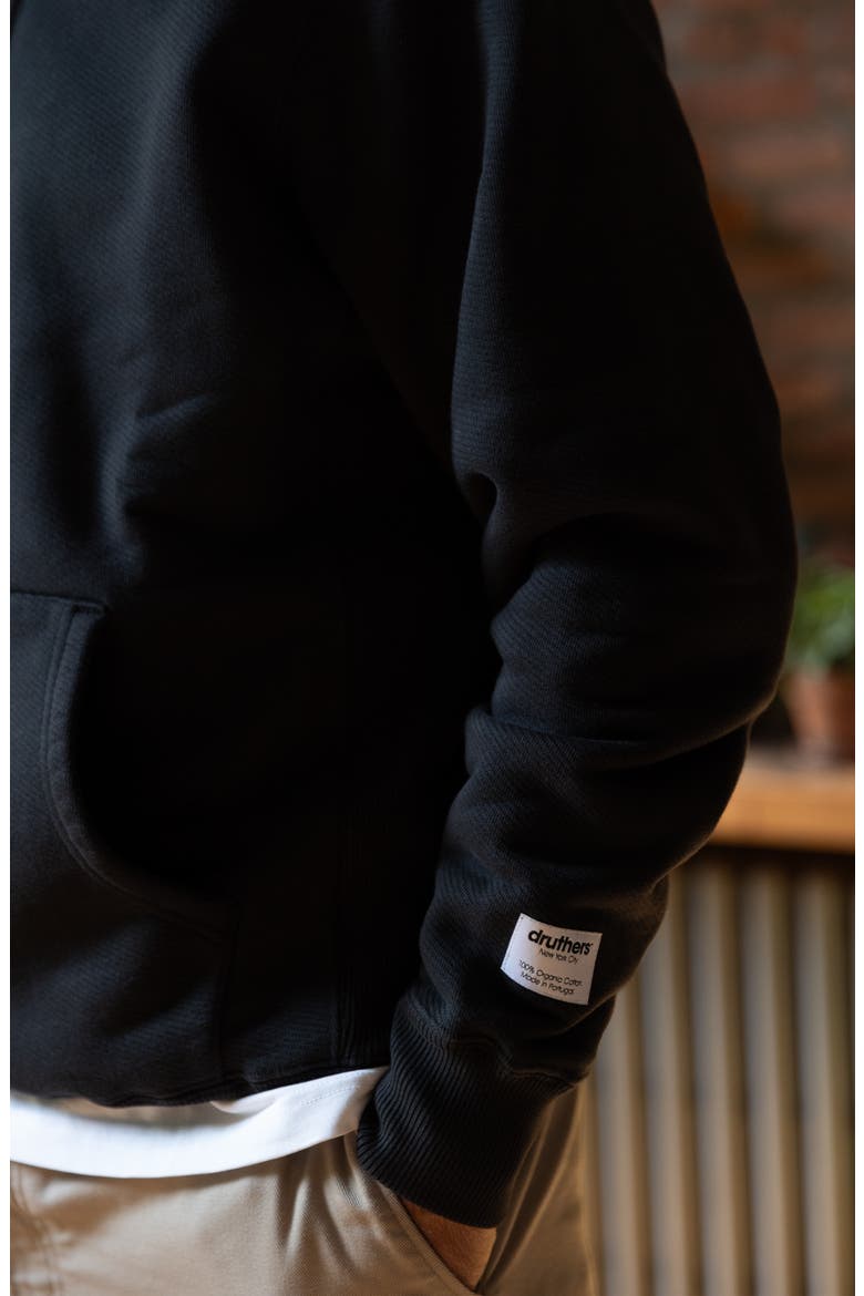 Organic Cotton 685 GSM French Terry Hooded Sweatshirt, Alternate, color, Caviar