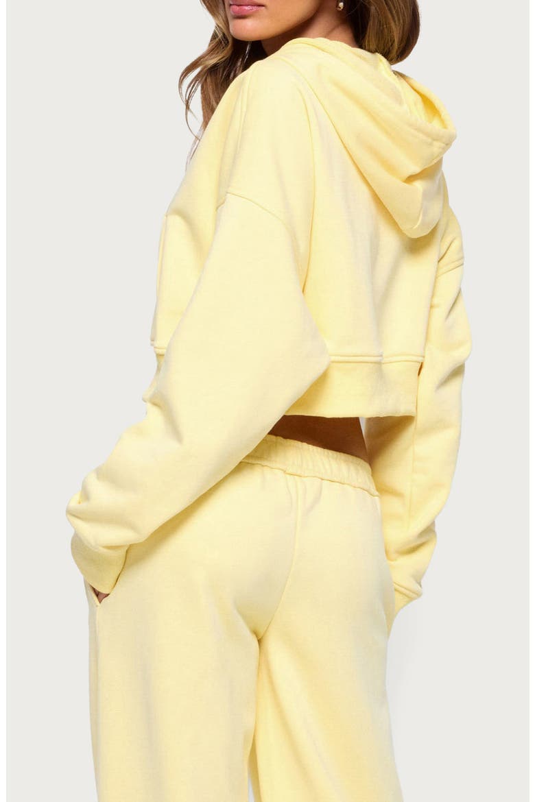 Byrdi Crop Zip-Up Hoodie, Alternate, color, YELLOW