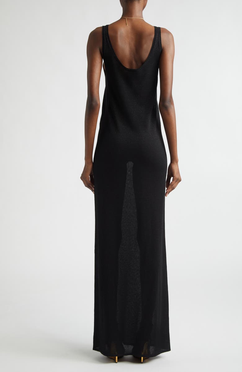 Saint Laurent Metallic Maxi Tank Dress, Alternate, color,