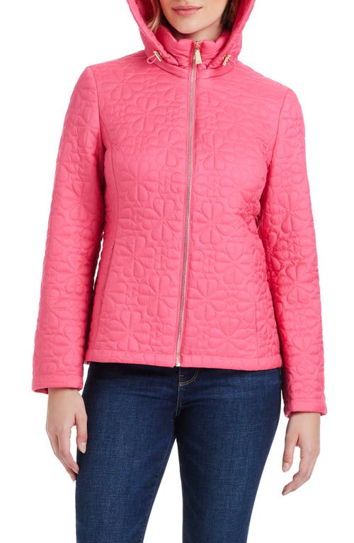 Kate Spade New York Spade Floral Quilted Jacket In Watermelon Pink