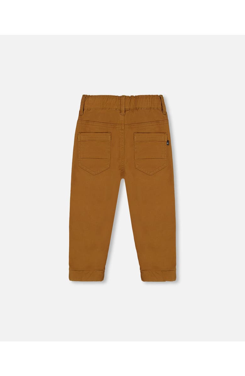 Deux par Deux Baby Boy's Stretch Twill Pleated Knee Jogger Pants Caramel Brown, Alternate, color,